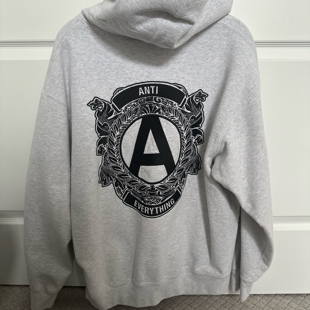 Supreme Anti Hooded Sweatshirt - Ash Grey - Size L - Picture 2 of 6